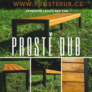 Venkovní lavice bez zad z masivního dubu a kovaní. Lze udělat na míru dle Vašich představ! Máte zahradu, pergolu nebo...